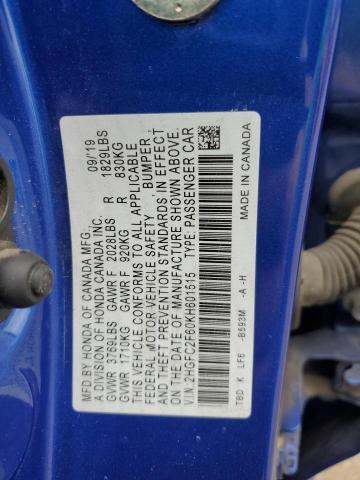 Photo 11 VIN: 2HGFC2F60KH601515 - HONDA CIVIC 