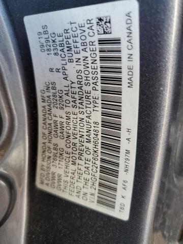 Photo 12 VIN: 2HGFC2F60KH604818 - HONDA CIVIC 