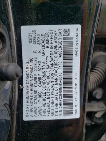 Photo 12 VIN: 2HGFC2F60MH548513 - HONDA CIVIC LX 