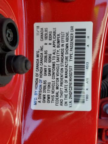 Photo 11 VIN: 2HGFC2F61KH507577 - HONDA CIVIC 