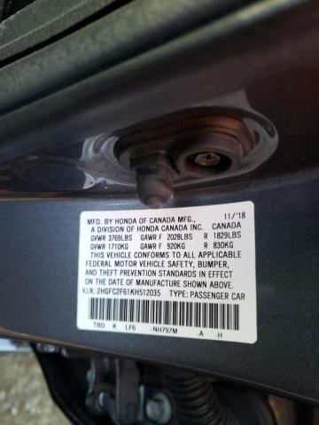 Photo 9 VIN: 2HGFC2F61KH512035 - HONDA CIVIC LX 