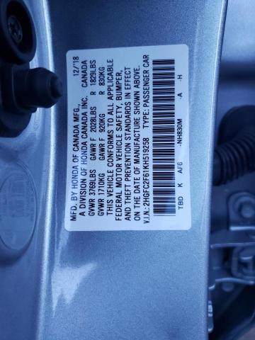 Photo 11 VIN: 2HGFC2F61KH519258 - HONDA CIVIC LX 