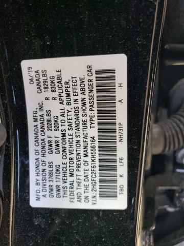 Photo 12 VIN: 2HGFC2F61KH556164 - HONDA CIVIC LX 