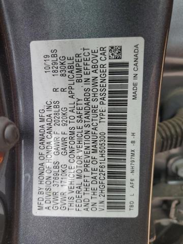 Photo 12 VIN: 2HGFC2F61LH505300 - HONDA CIVIC 