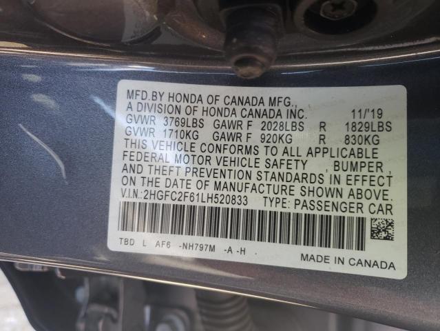 Photo 9 VIN: 2HGFC2F61LH520833 - HONDA CIVIC LX 