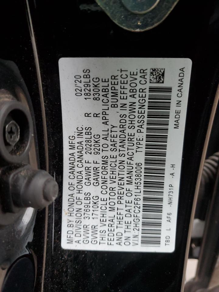 Photo 11 VIN: 2HGFC2F61LH538006 - HONDA CIVIC 