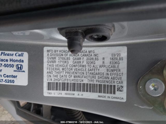 Photo 8 VIN: 2HGFC2F61LH550124 - HONDA CIVIC SEDAN 