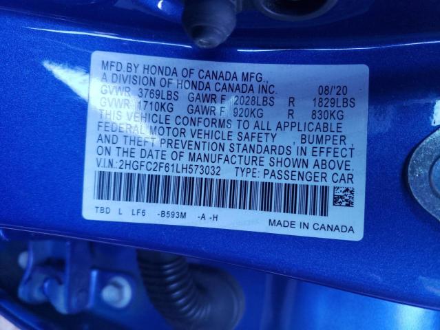 Photo 11 VIN: 2HGFC2F61LH573032 - HONDA CIVIC LX 