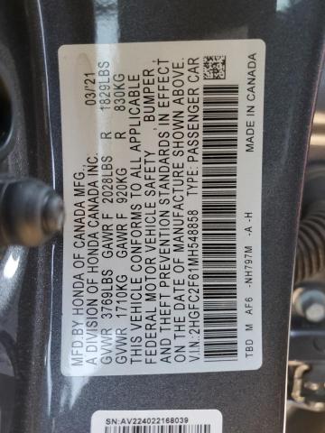 Photo 12 VIN: 2HGFC2F61MH548858 - HONDA CIVIC LX 