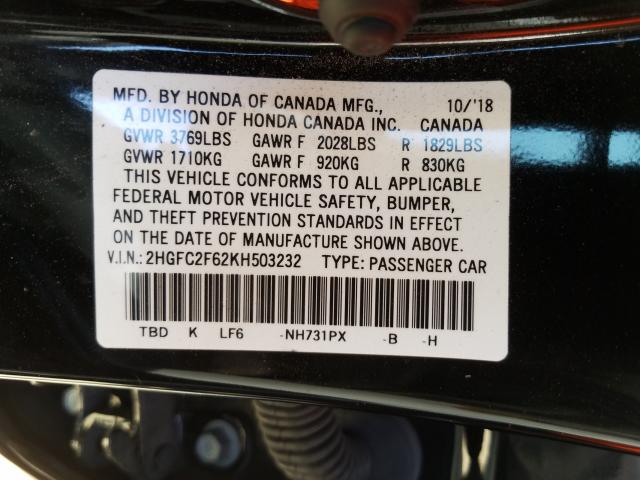 Photo 9 VIN: 2HGFC2F62KH503232 - HONDA CIVIC LX 