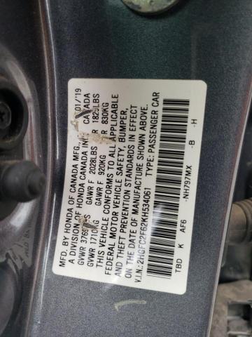 Photo 11 VIN: 2HGFC2F62KH534061 - HONDA CIVIC 