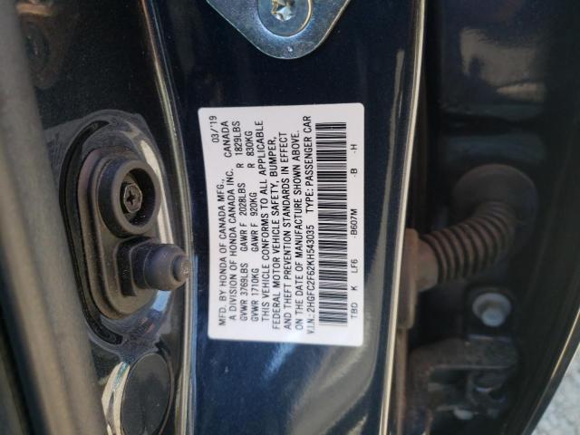 Photo 9 VIN: 2HGFC2F62KH543035 - HONDA CIVIC LX 