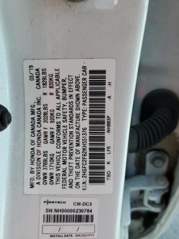 Photo 11 VIN: 2HGFC2F62KH551376 - HONDA CIVIC LX 