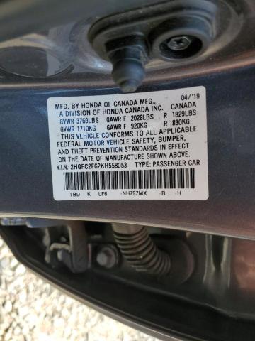 Photo 11 VIN: 2HGFC2F62KH558053 - HONDA CIVIC LX 