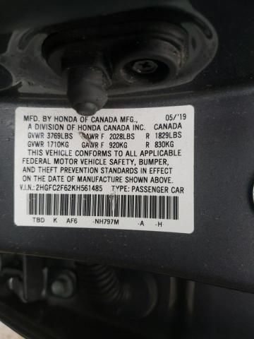 Photo 9 VIN: 2HGFC2F62KH561485 - HONDA CIVIC LX 