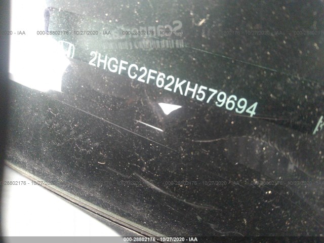 Photo 8 VIN: 2HGFC2F62KH579694 - HONDA CIVIC SEDAN 