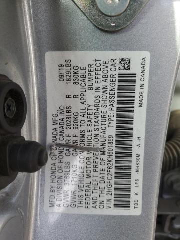 Photo 11 VIN: 2HGFC2F62KH601869 - HONDA CIVIC 