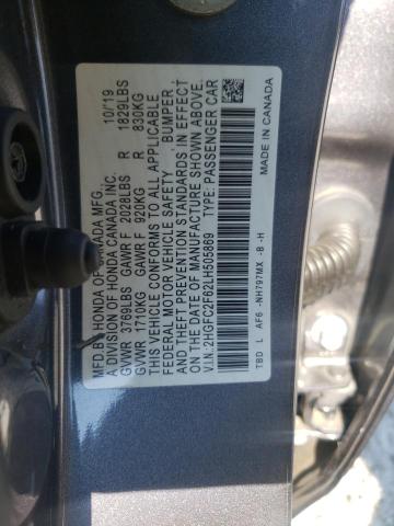 Photo 9 VIN: 2HGFC2F62LH505869 - HONDA CIVIC LX 