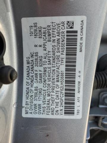 Photo 11 VIN: 2HGFC2F62LH506861 - HONDA CIVIC 