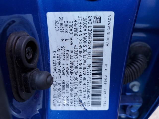 Photo 12 VIN: 2HGFC2F62LH550746 - HONDA CIVIC LX 