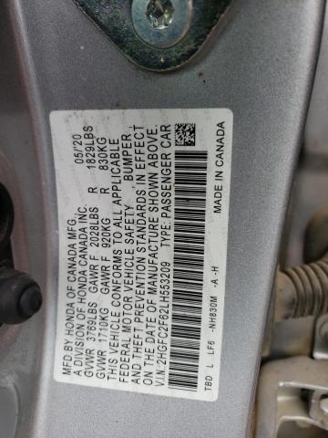 Photo 9 VIN: 2HGFC2F62LH553209 - HONDA CIVIC LX 