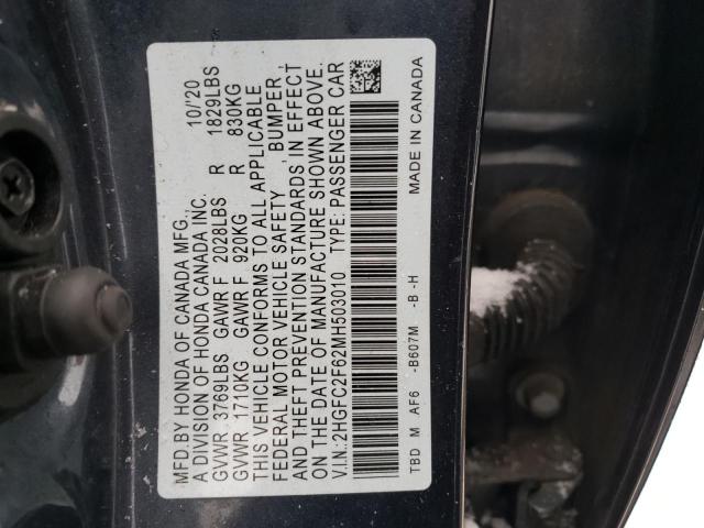 Photo 11 VIN: 2HGFC2F62MH503010 - HONDA CIVIC 