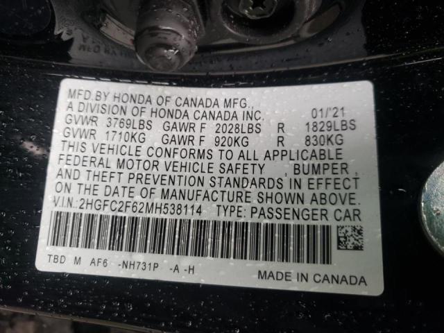 Photo 11 VIN: 2HGFC2F62MH538114 - HONDA CIVIC LX 