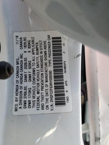 Photo 12 VIN: 2HGFC2F63KH509590 - HONDA CIVIC LX 