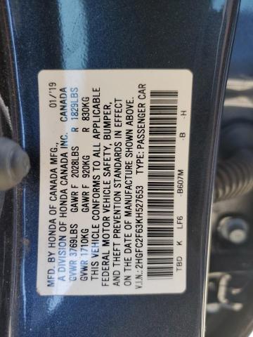 Photo 11 VIN: 2HGFC2F63KH527653 - HONDA CIVIC LX 