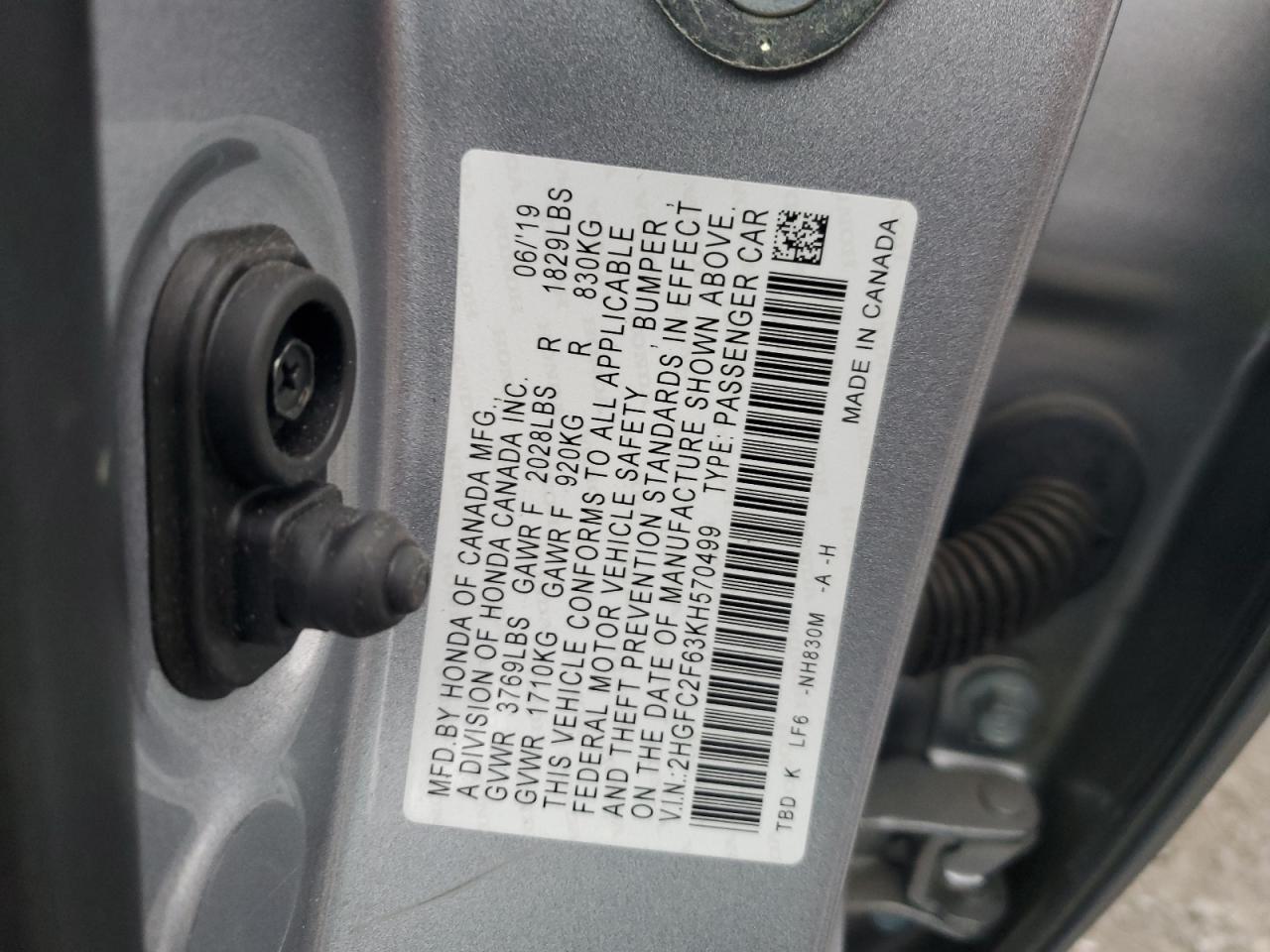 Photo 11 VIN: 2HGFC2F63KH570499 - HONDA CIVIC 