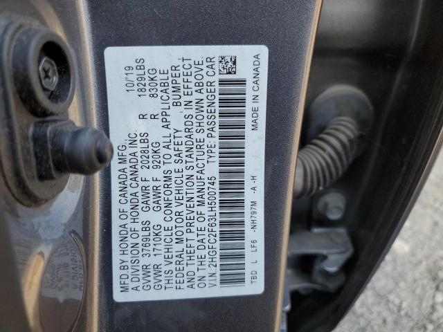 Photo 11 VIN: 2HGFC2F63LH500745 - HONDA CIVIC LX 