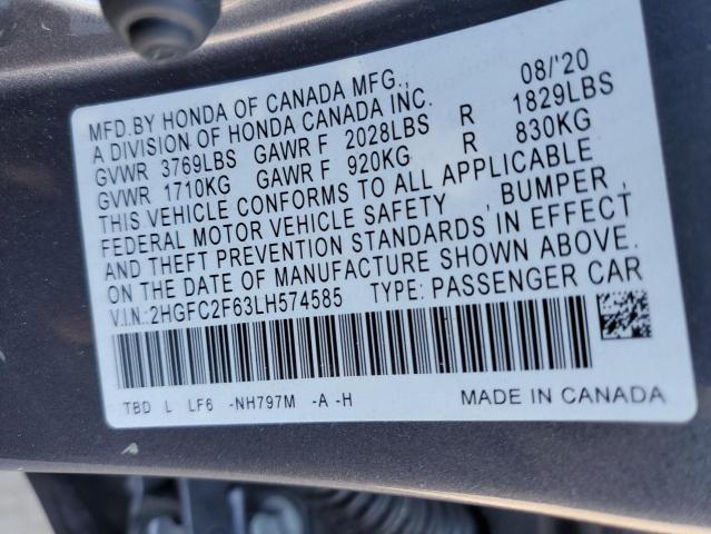 Photo 12 VIN: 2HGFC2F63LH574585 - HONDA CIVIC 