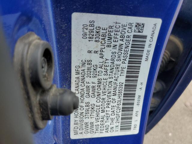 Photo 11 VIN: 2HGFC2F63LH585392 - HONDA CIVIC 