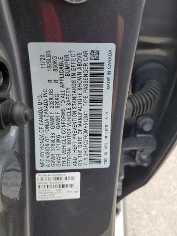 Photo 11 VIN: 2HGFC2F63MH512041 - HONDA CIVIC LX 