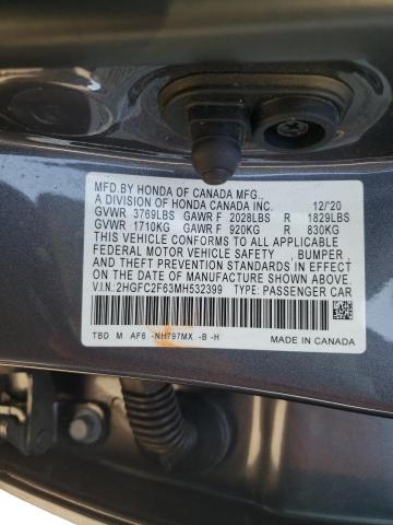 Photo 9 VIN: 2HGFC2F63MH532399 - HONDA CIVIC LX 