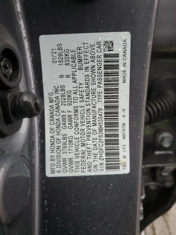 Photo 11 VIN: 2HGFC2F63MH535478 - HONDA CIVIC 