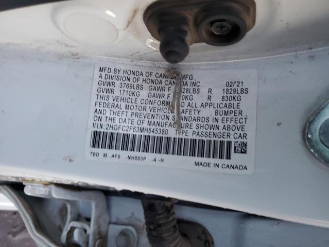 Photo 11 VIN: 2HGFC2F63MH545380 - HONDA CIVIC 