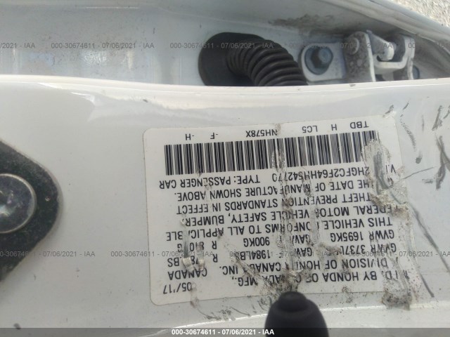 Photo 8 VIN: 2HGFC2F64HH542770 - HONDA CIVIC SEDAN 