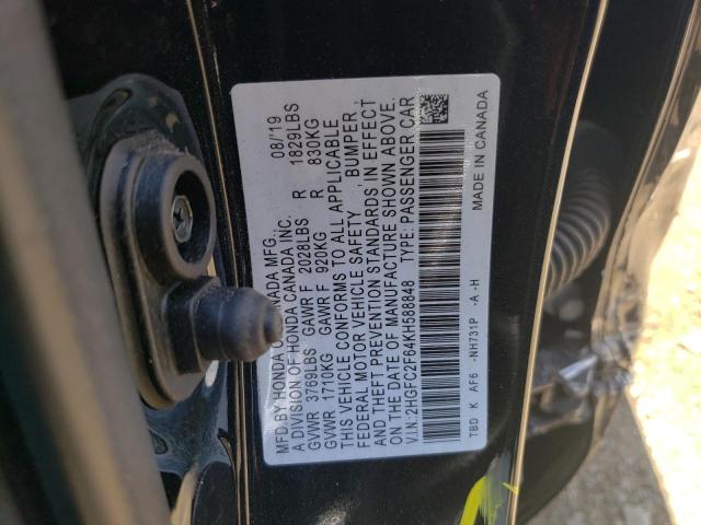 Photo 12 VIN: 2HGFC2F64KH588848 - HONDA CIVIC 