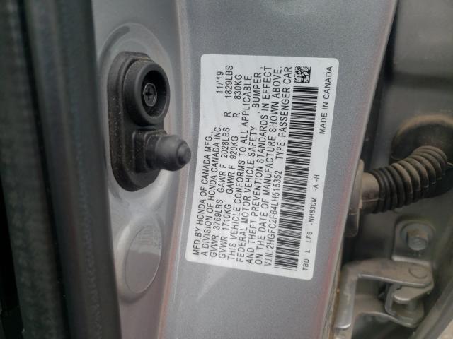 Photo 9 VIN: 2HGFC2F64LH515352 - HONDA CIVIC LX 