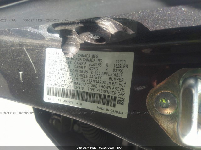 Photo 8 VIN: 2HGFC2F64LH534418 - HONDA CIVIC SEDAN 