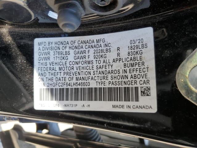 Photo 11 VIN: 2HGFC2F64LH546603 - HONDA CIVIC LX 