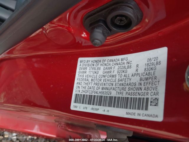 Photo 8 VIN: 2HGFC2F64LH563529 - HONDA CIVIC 