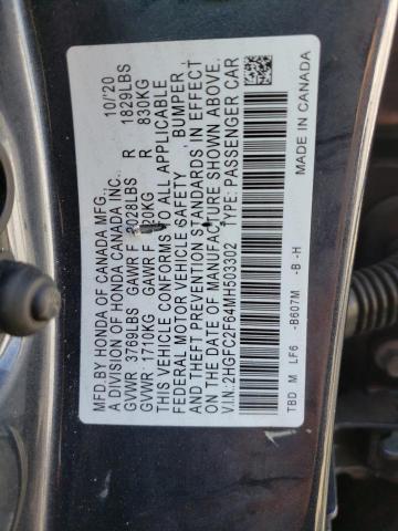 Photo 11 VIN: 2HGFC2F64MH503302 - HONDA CIVIC 