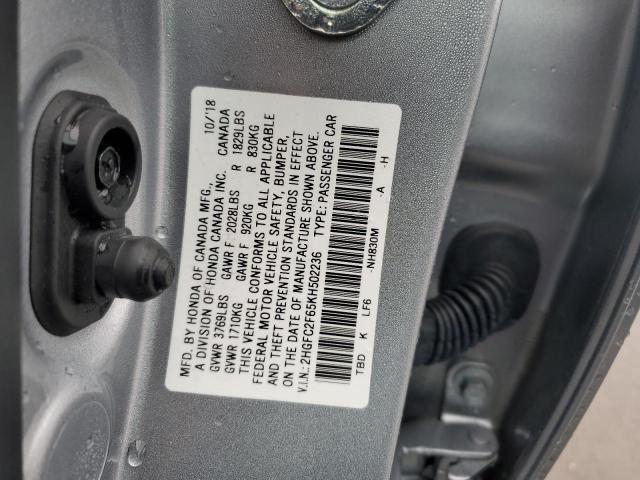 Photo 11 VIN: 2HGFC2F65KH502236 - HONDA CIVIC LX 