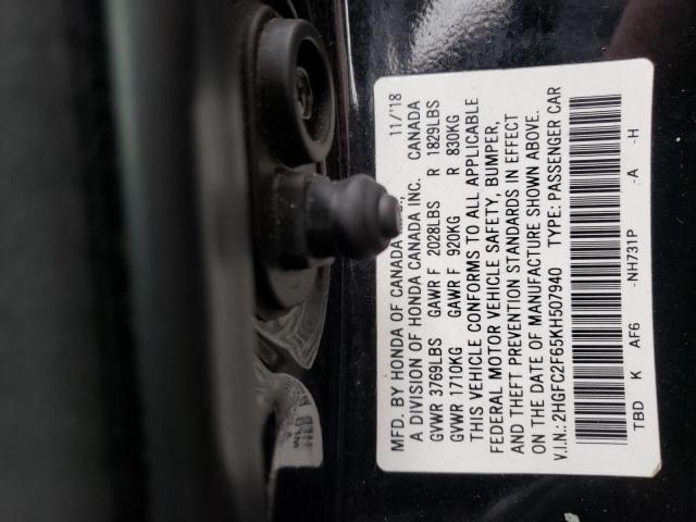 Photo 11 VIN: 2HGFC2F65KH507940 - HONDA CIVIC 