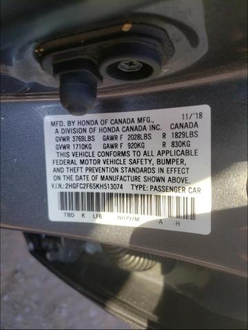 Photo 9 VIN: 2HGFC2F65KH513074 - HONDA CIVIC LX 