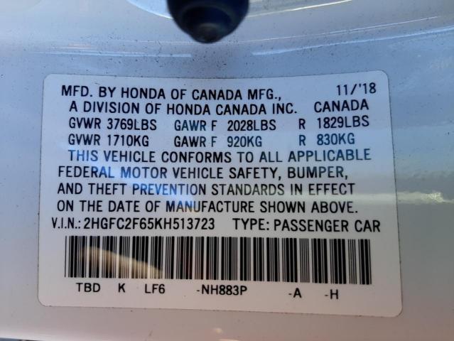 Photo 9 VIN: 2HGFC2F65KH513723 - HONDA CIVIC LX 