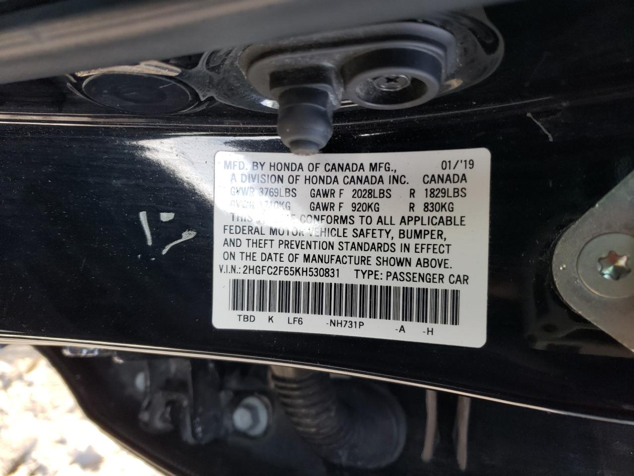 Photo 11 VIN: 2HGFC2F65KH530831 - HONDA CIVIC 