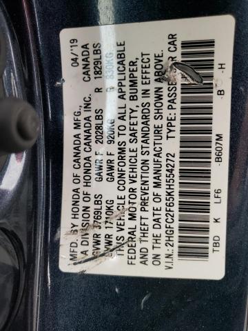 Photo 11 VIN: 2HGFC2F65KH554272 - HONDA CIVIC LX 